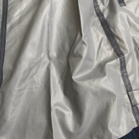 Marine Layer Milie Navy Blue Raincoat Hooded Lightweight Coat Large snap/zip New - Picture 12 of 16